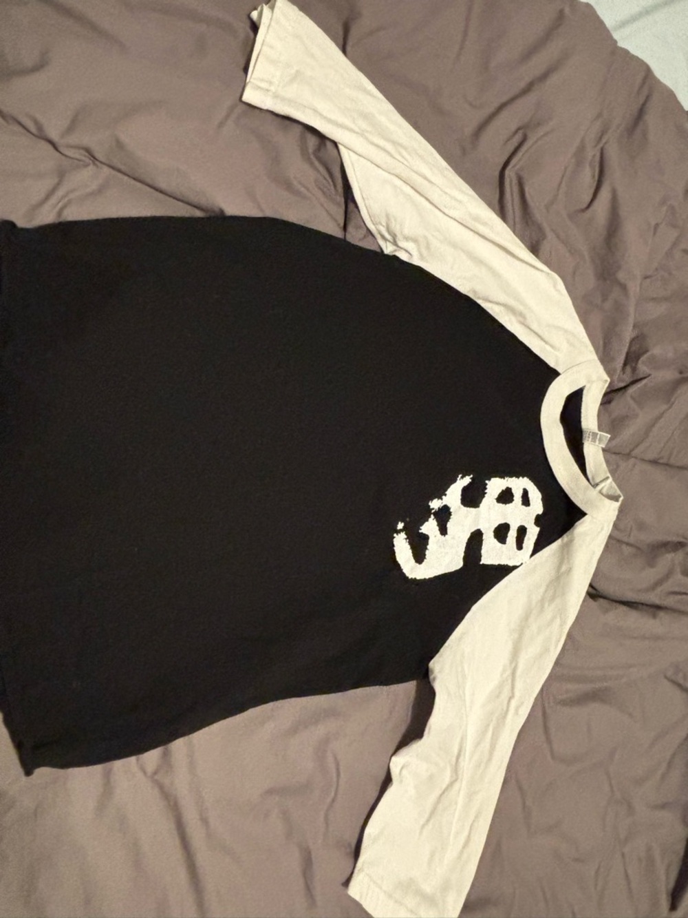 Taang! Records Slapshot Hardcore Black & White Raglan Baseball Tee - Picture 7 of 8